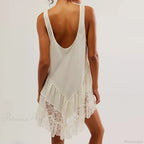 Deep U-Neck Ruffled Mini Dress image 2