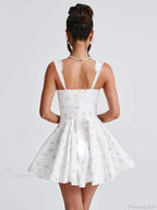 Deep V Backless Pleated Mini Dress image 7