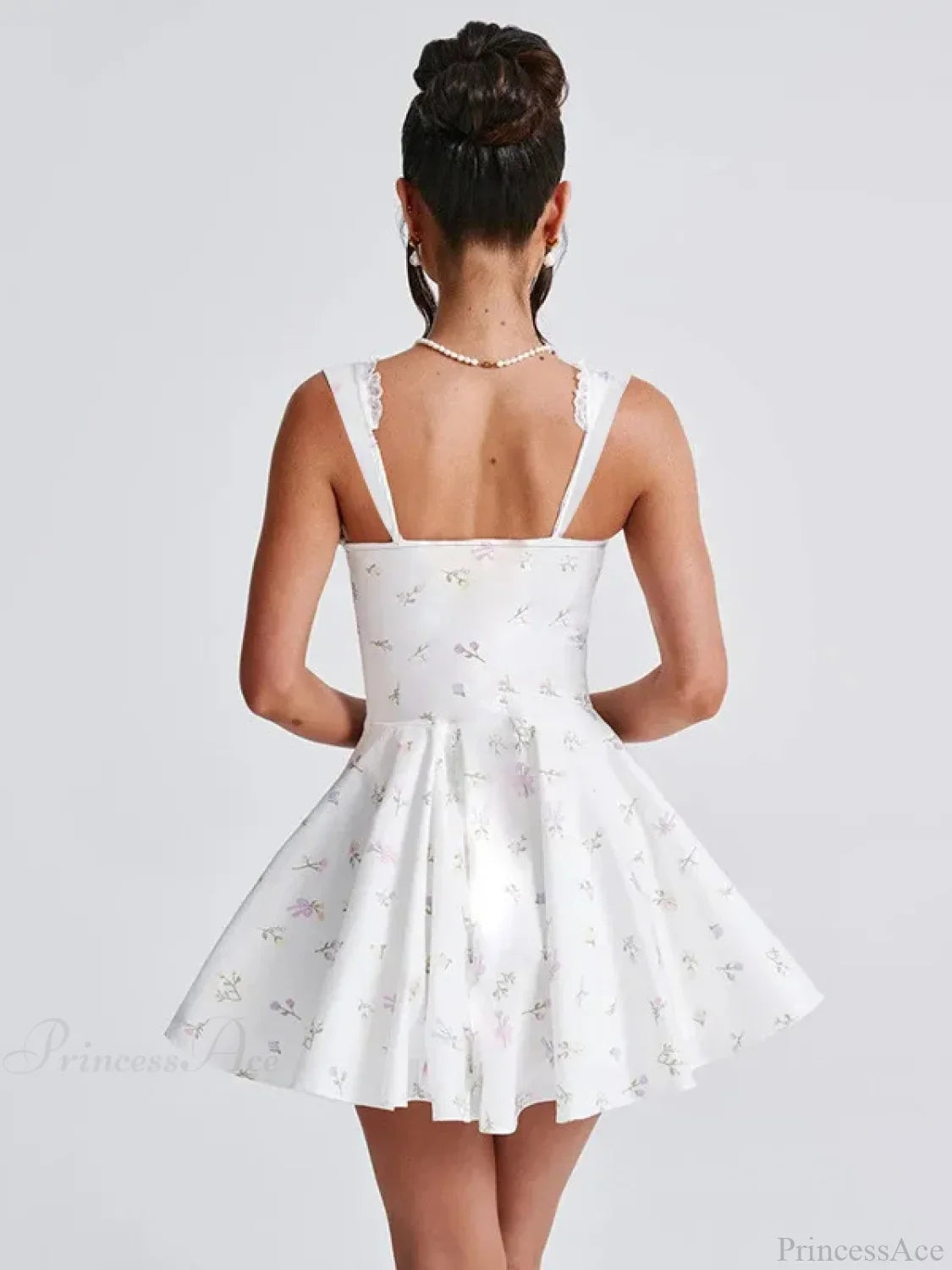 Deep V Backless Pleated Mini Dress image 7