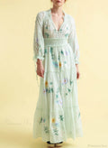 Deep V Long Sleeve Casual Dress image 1