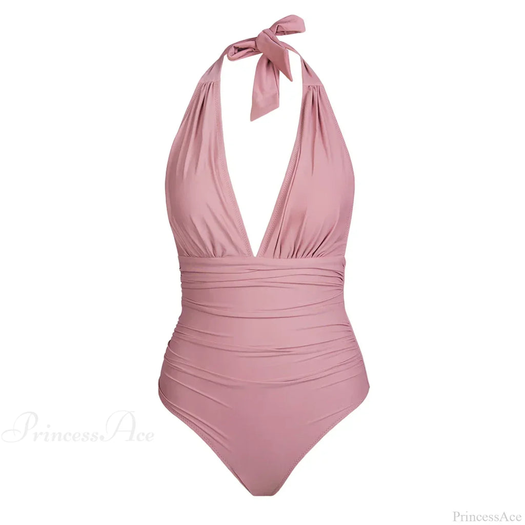 Deep V-neck Halter Backless One Piece Set image 12