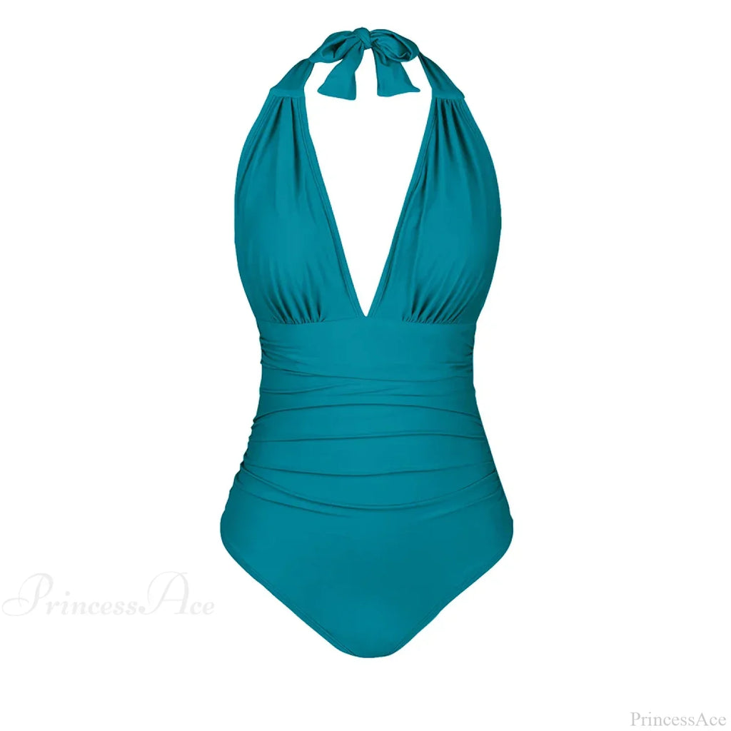 Deep V-neck Halter Backless One Piece Set image 14