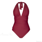 Deep V-neck Halter Backless One Piece Set image 15
