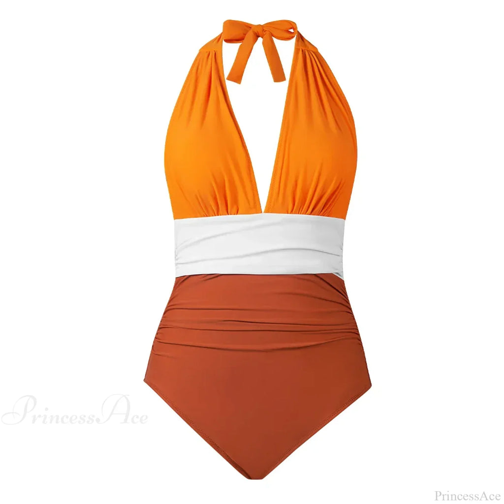 Deep V-neck Halter Backless One Piece Set image 16