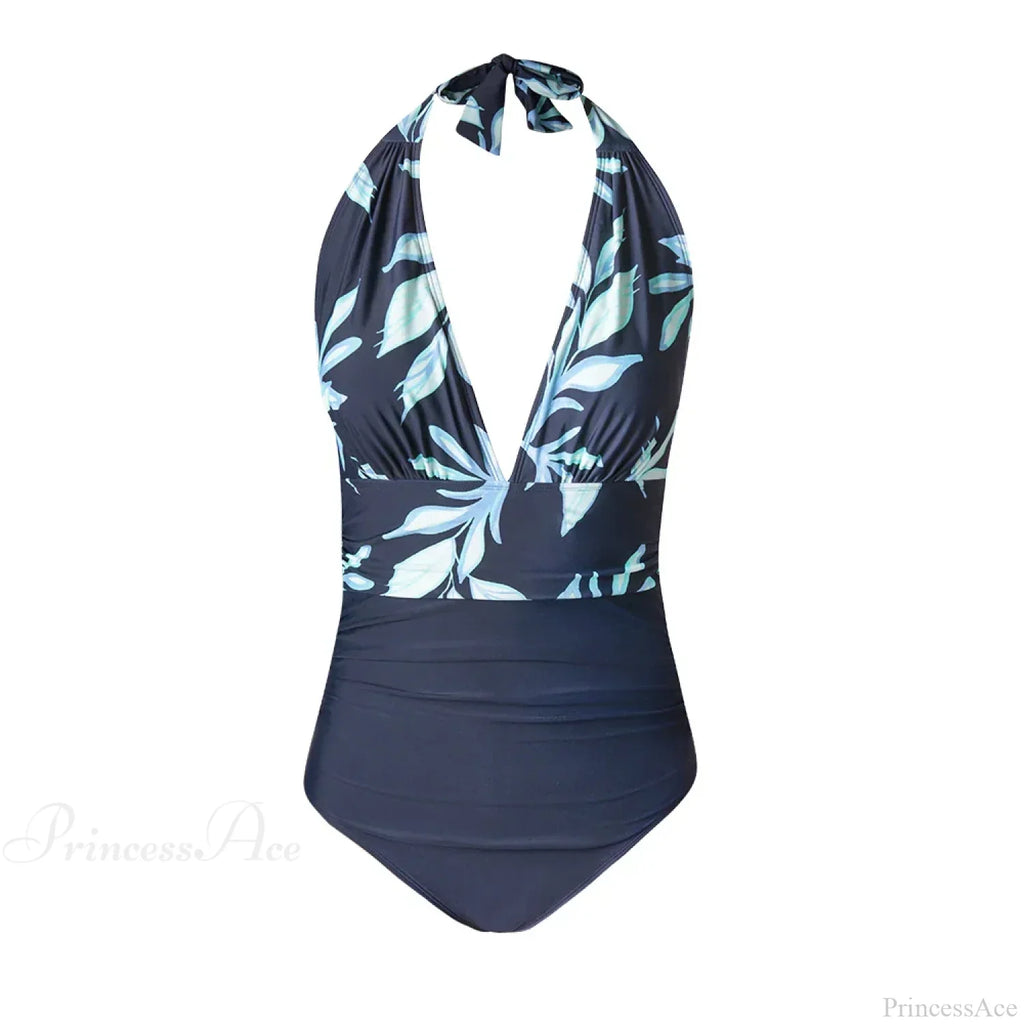 Deep V-neck Halter Backless One Piece Set image 3