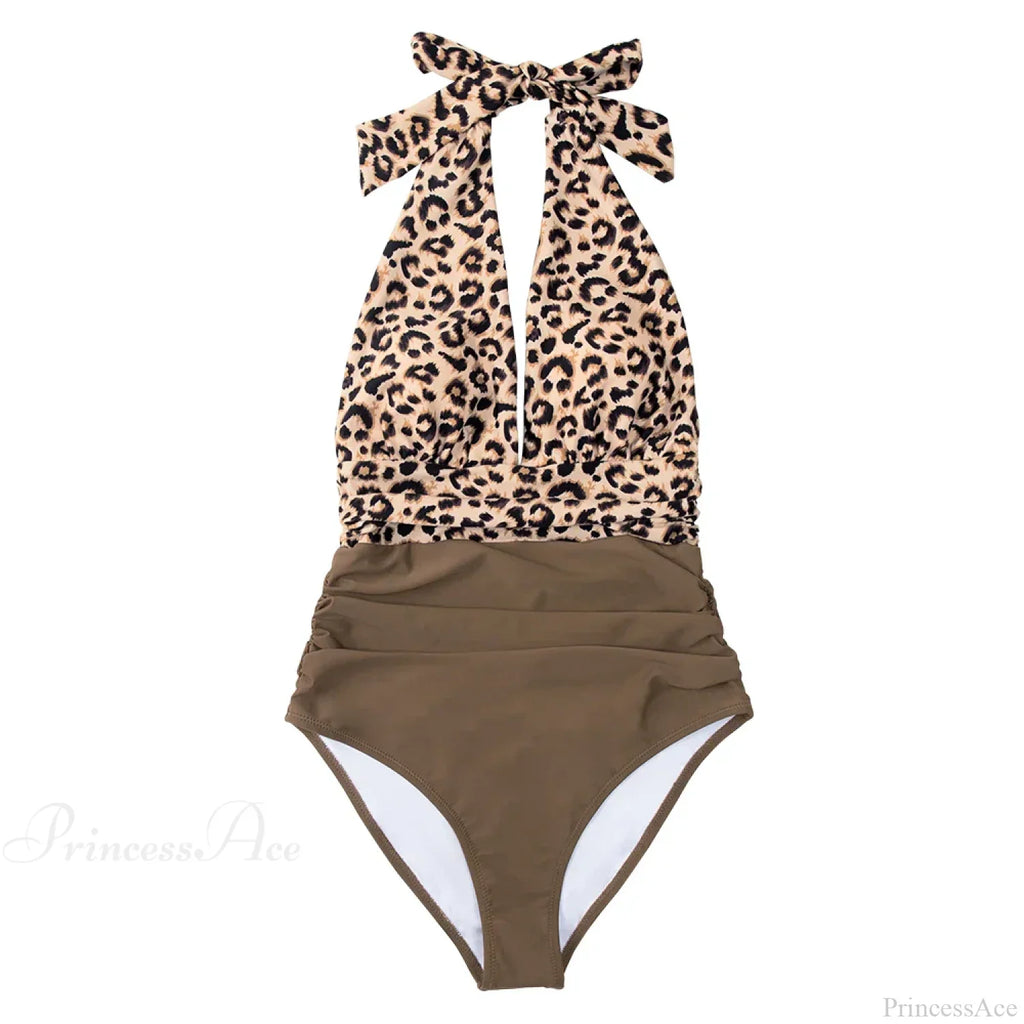 Deep V-neck Halter Backless One Piece Set image 5