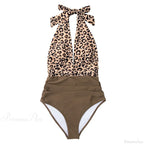 Deep V-neck Halter Backless One Piece Set image 5