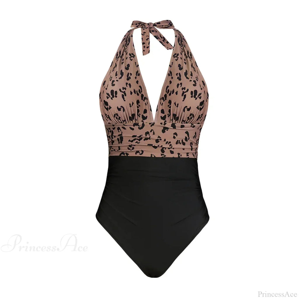 Deep V-neck Halter Backless One Piece Set image 7