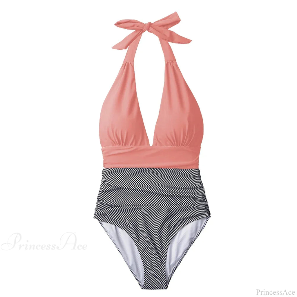 Deep V-neck Halter Backless One Piece Set image 8