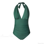 Deep V-neck Halter Backless One Piece Set image 9