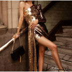 Deep V-Neck Long Sleeve Bodycon Mini Dresses image 1