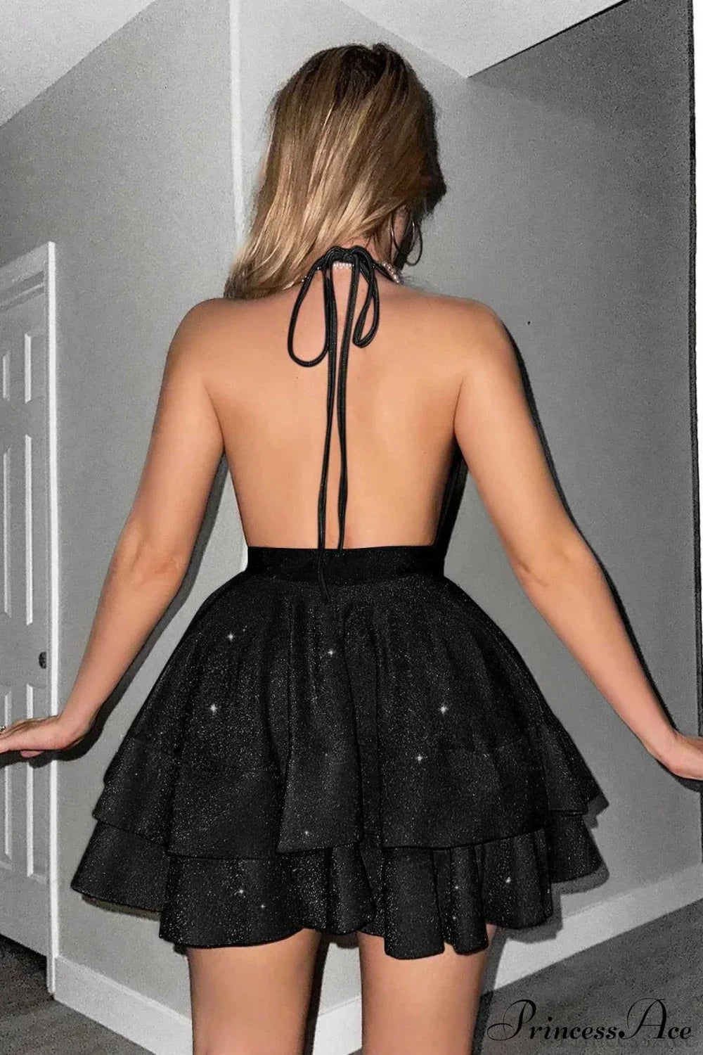 Deep V-Neck Ruffled Fitted Elegant Party Dress image 5