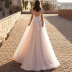 Deep V-Neck Sexy Satin Wedding Dress image 3