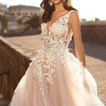 Deep V-Neck Sexy Satin Wedding Dress image 4