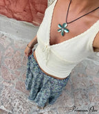 Deep V-Neck Stylish White Seam Top image 9