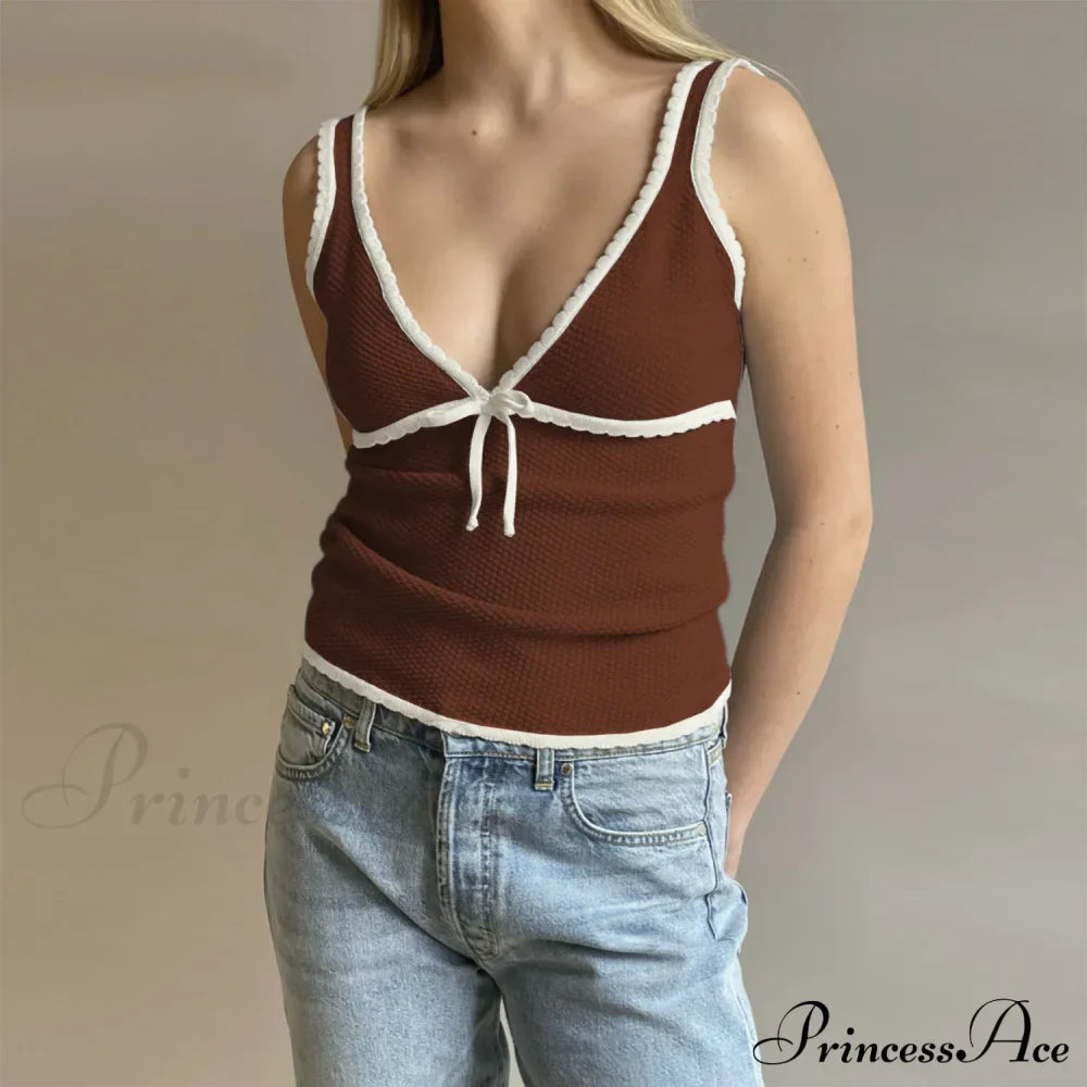 Deep V-Neck Stylish White Seam Top image 6