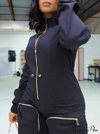 Deep V Shawl Collar Bishop Sleeve Jumpsuit image 6