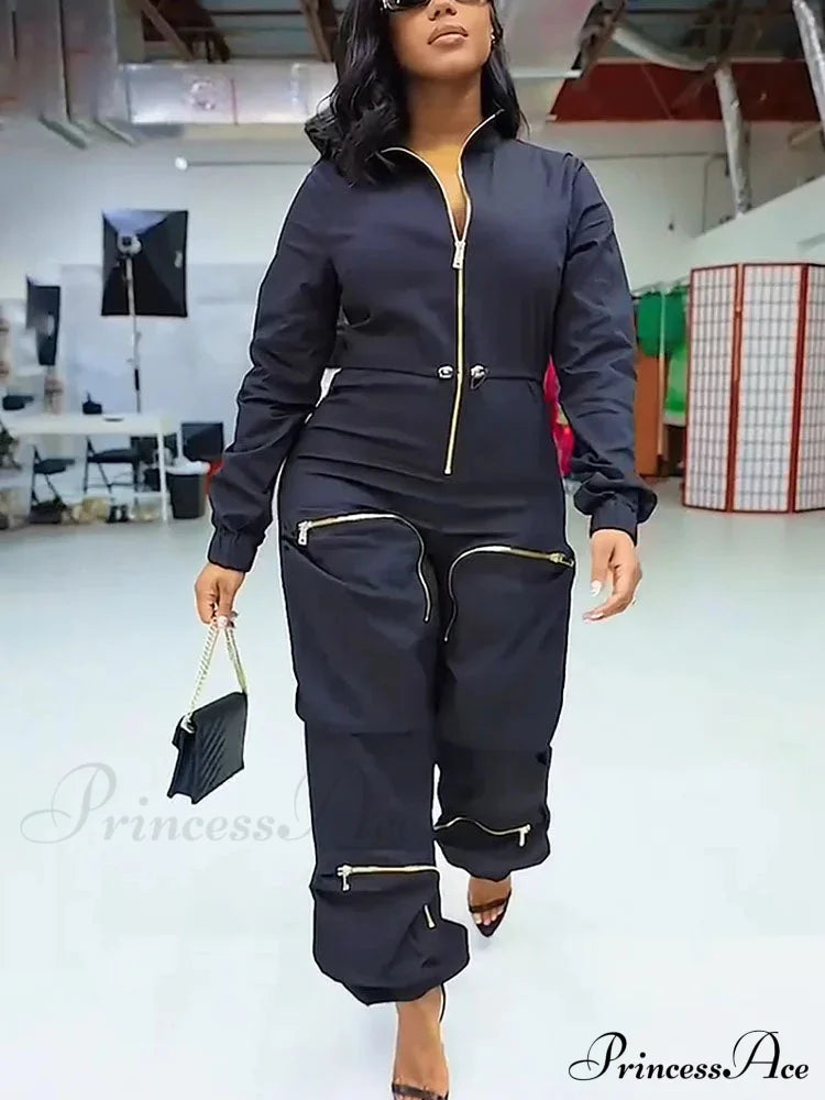 Deep V Shawl Collar Bishop Sleeve Jumpsuit image 5