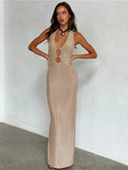 Deep V Sparkle Vacation Dress image 4