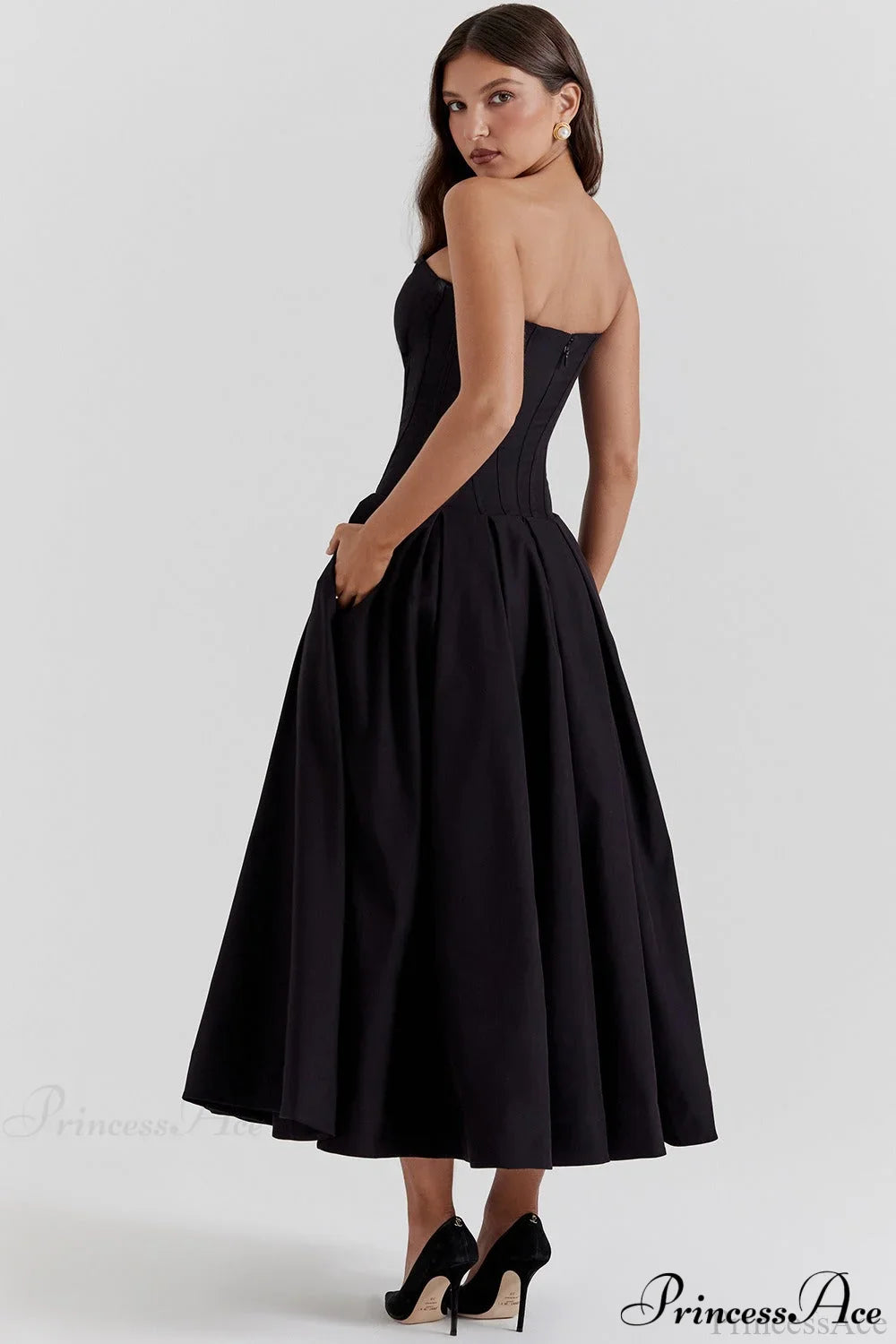Deep V Strapless Bodycon Low-Waist Party Dress image 6