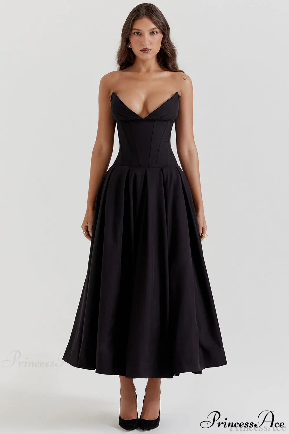 Deep V Strapless Bodycon Low-Waist Party Dress image 7