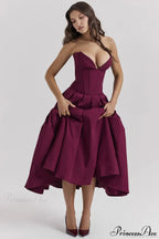 Deep V Strapless Bodycon Low-Waist Party Dress image 1