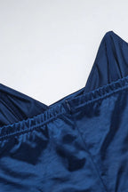 Deep V Waist-Cinched Satin Split Bodycon Party Dress image 9