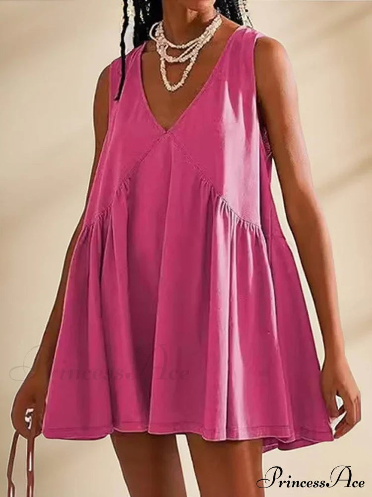 Deep V Wide Charming Strap Mini Tank Dress image 10