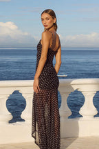 Sheer Polka Dot Split Strap Party Dress image 5