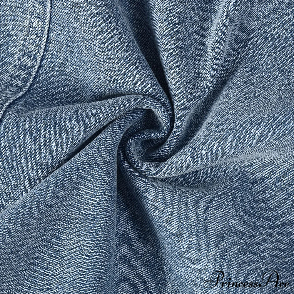 Denim Dreams Stylish Lace-Up Mini Dress image 4