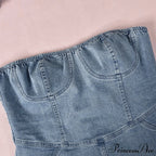 Denim Dreams Stylish Lace-Up Mini Dress image 3