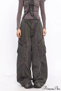 Denim Large Pocket Wide-Leg Cargo Pants image 1