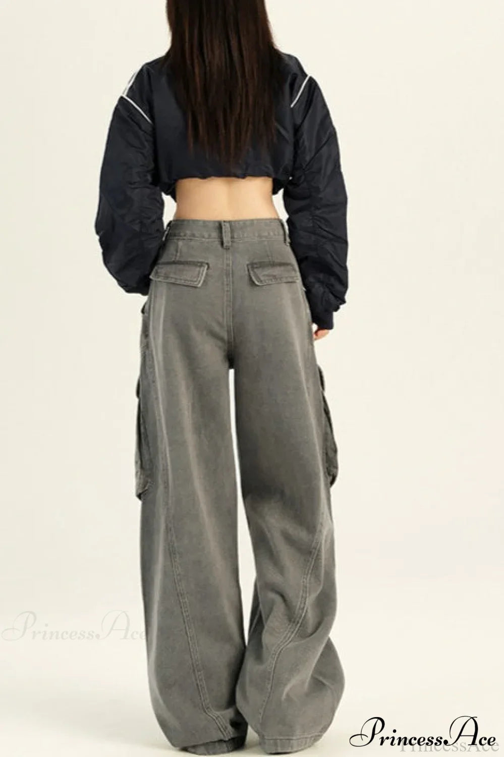 Denim Loose Wide Leg Flattering Cargo Pants image 8