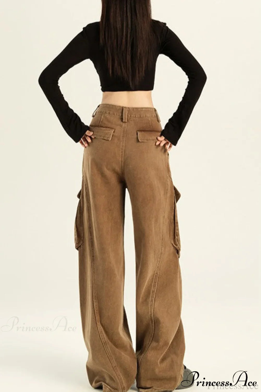 Denim Loose Wide Leg Flattering Cargo Pants image 3
