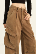 Denim Loose Wide Leg Flattering Cargo Pants image 4