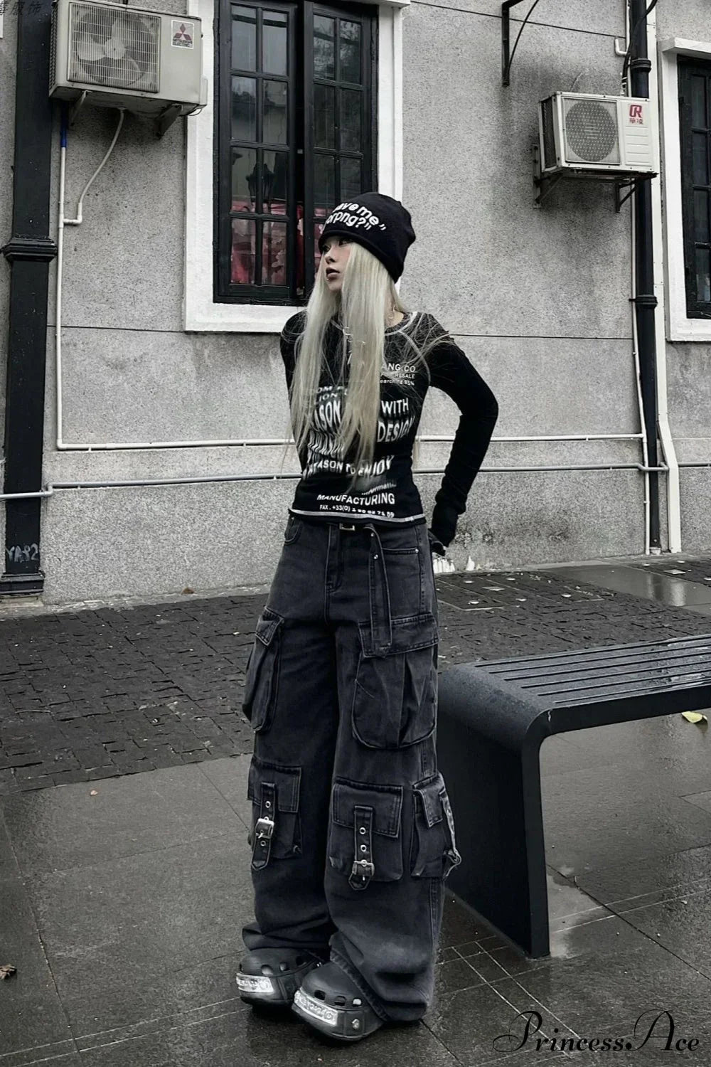 Denim Multi-Pocket Street Loose Cargo Pants image 2