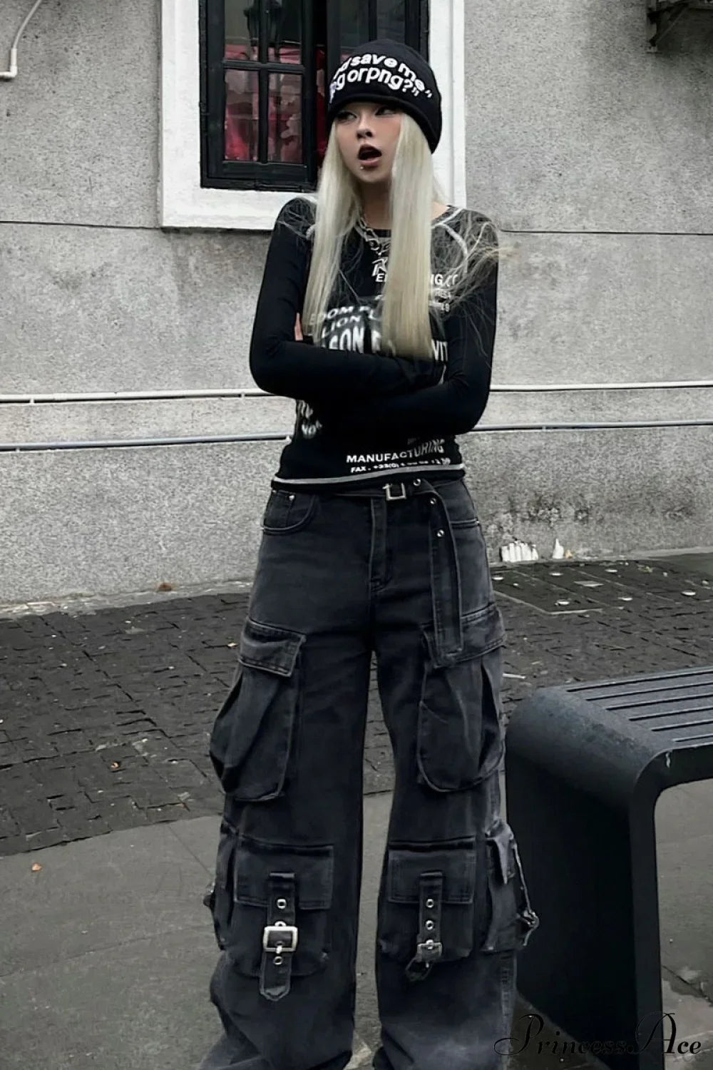 Denim Multi-Pocket Street Loose Cargo Pants image 3