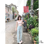 Denim Pink Pocket Charming Bow Embroidery Jeans image 4