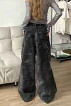 Denim Snake Camo Multi-Pocket Cargo Pants image 4