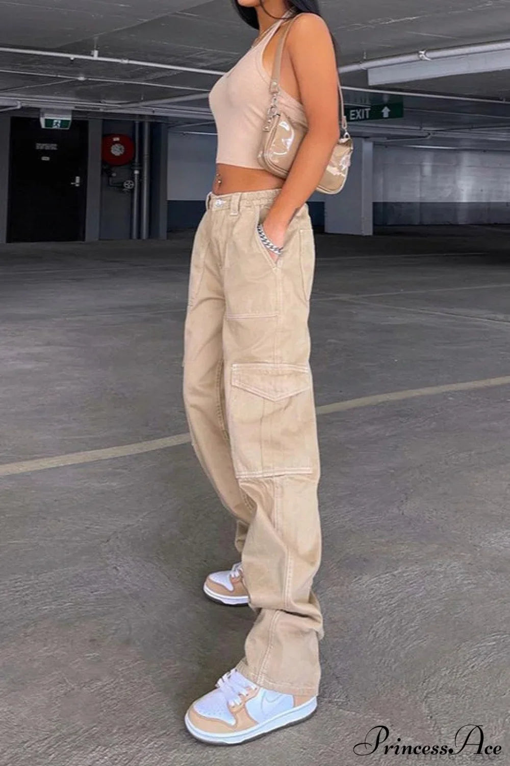 Denim Street Multi-Pocket High Waist Cargo Pants image 2