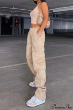 Denim Street Multi-Pocket High Waist Cargo Pants image 2