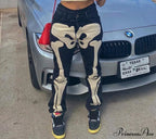 Design Baggy Waist Skeleton Streetwear Jeans Women's Vintage Low Casual Outfits image 1