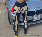 Design Baggy Waist Skeleton Streetwear Jeans Women's Vintage Low Casual Outfits image 4