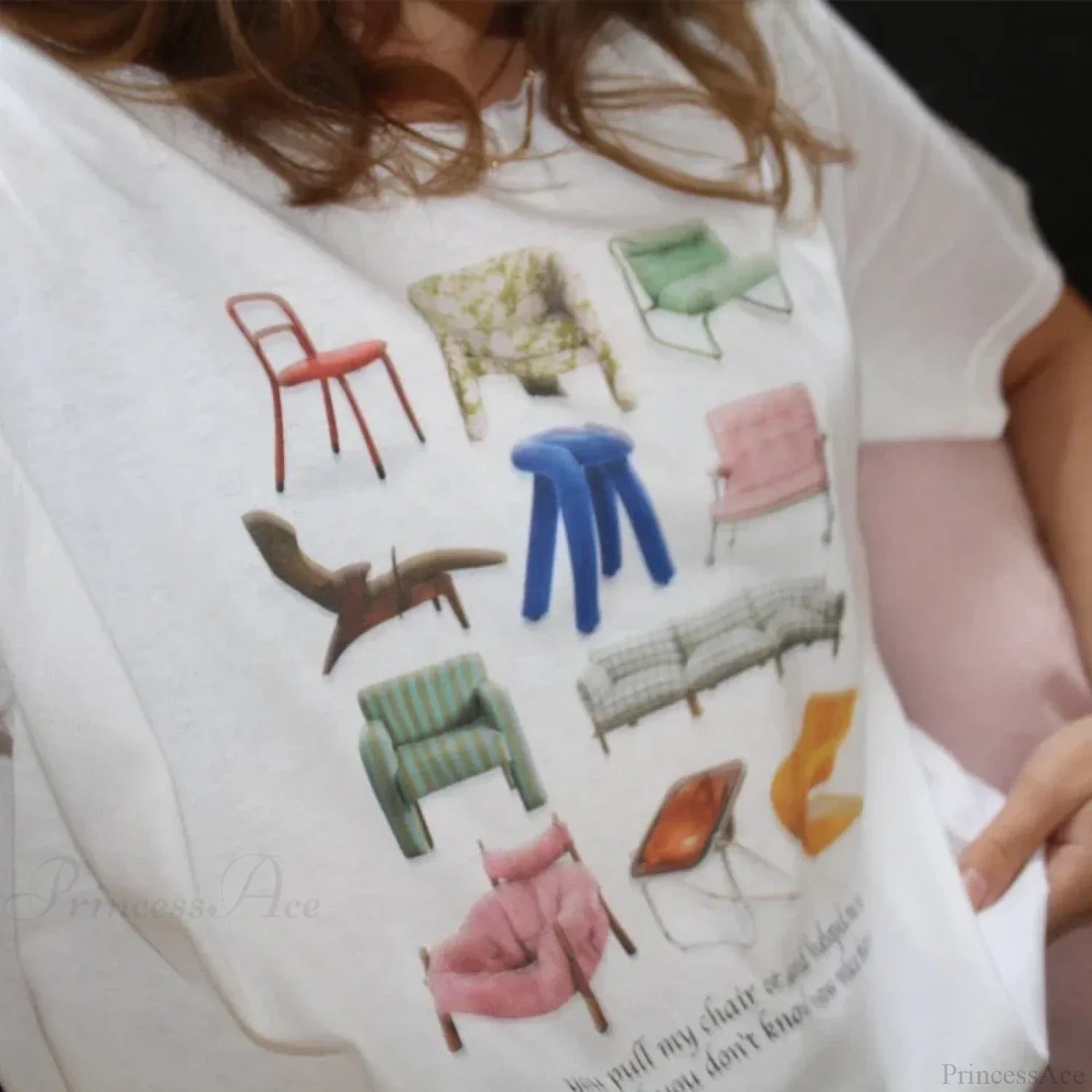 Design Chairs Printed Vintage T-shirt image 3