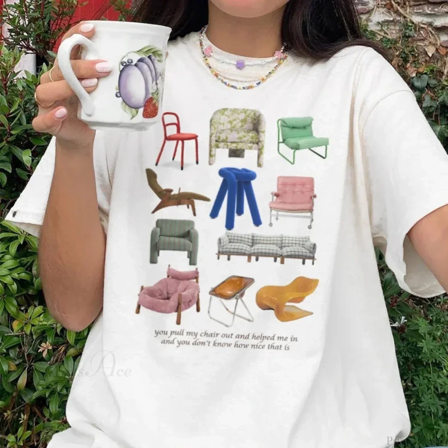 Design Chairs Printed Vintage T-shirt image 1