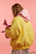 Detachable Hood Color-Block Paneled Padded Hoodie image 2