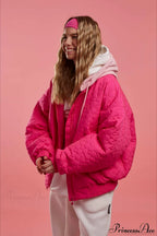 Detachable Hood Color-Block Paneled Padded Hoodie image 5