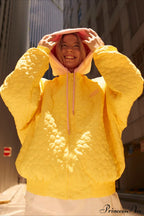 Detachable Hood Color-Block Paneled Padded Hoodie image 1