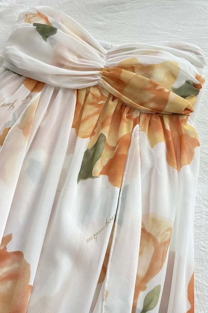 Floral Backless Halter Maxi Dress image 5