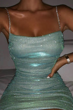 Bodycon Ruched Strapless Sequin Party Dress image 1